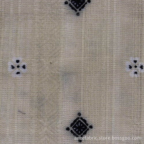 100 cotton leno PRINTED fabric for DRESS
